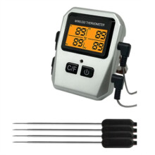 Tuya 100M Wireless Meat Food Thermometer Kitchen Cooking Tool Oven Grill BBQ Temperature Meter(Silver)