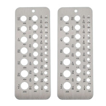 2 Stuks Roestvrijstalen Boormeters voor Bits van 1/16 Inch Tot 1/2 Inch, Indexmeter voor Bout- en Draaddiameter, 29 Gaten