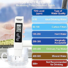 Testeur D'Eau NuméRique TDS 3 en 1 (TDS, TempéRature et EC), Compteur 0-999 Ppm PPM pour la Culture Hydroponique, Eau Potable