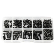 M3 Zeskantschroevenset Ronde Kopschroeven DIN912 Bouten Moeren Assortimentset Zwart Klasse 12.9