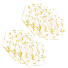 Goudfolie Acryl Onderzetters Set van 6 voor Drankjes Scandinavische Stijl Theeonderzetter Koffiekop Isolatiekussen voor Kommen, 9,5X10,8cm