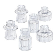 Candlestick Holders Set of 6, Candle Holders for Taper Candlesticks Transparent