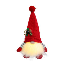 Gnome Doll with LED Light Merry Christmas Decor for Home Christmas Ornament Xmas Navidad Natal Gifts New Year -Red