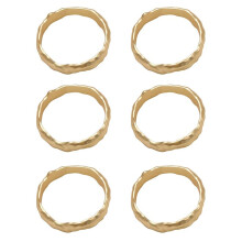 6 PièCes Rond de Serviette en MéTal Rond de Serviette Ensemble Porte-Boucles de Serviette DéCor de Table pour Mariage, FêTe, Ramadan, Banquet Or