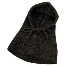 Cappello Invernale con Cappuccio e Sciarpa, Passamontagna Lavorato A Maglia per Donna e Ragazza, Caldo, Traspirante e Regolabile, Nero