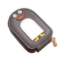 Cute Penguins PU Credit Card Holder, Cute Penguins Wallet, Women's Credit Card Holder with 11 Card Slots Gray