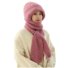 Dames met Pluche Gevoerde Acryl Bivakmutsen Kapsjaal Hoed Winddicht GeïNtegreerde Oorbeschermer Modieuze Wintermuts-A