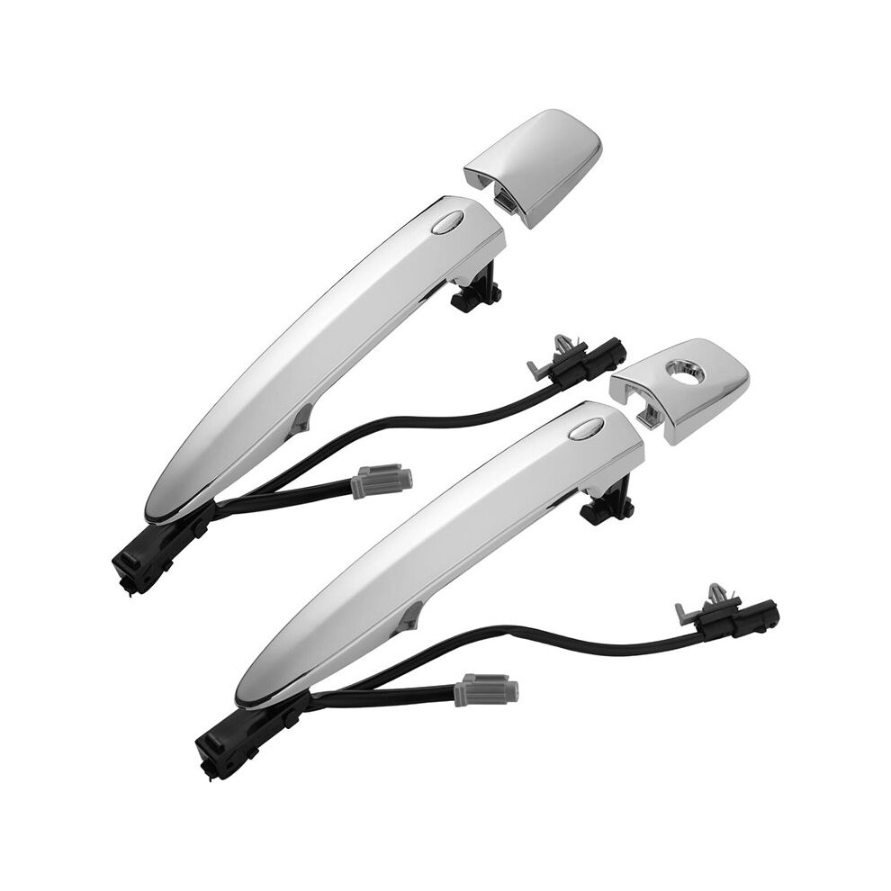 1Pair Front Door Exterior Handle Chrome W/ Entry For Leaf Maxima Sentra 2009-2018 80645-1Aa0a 80640-1Aa0b 6033533281091