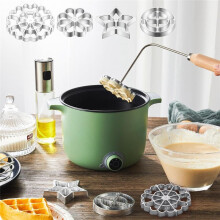 6Pcs Rosette Iron Molds Set Bunuelos Mold with Handle Cooking Stamp Maker Kit Cookie Cutters Aluminum Alloy Waffle Molds