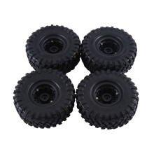 4-Teiliges 120-Mm-Metall-1,9-Zoll-Beadlock-Radfelgen-Gummireifen-Set für 1/10 RC Crawler Car TRX4 RC4WD D90 Axial SCX10