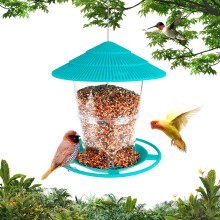 Large Capacity Squirrel Proof Bird Feeder with Retractable Hanging Design for Outdoor Garden Use