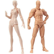 Body Doll, Artistas Maniquí Blockhead Maniquí Articulado Figuras de Dibujo Conjunto Masculino + Femenino (Color de Piel)