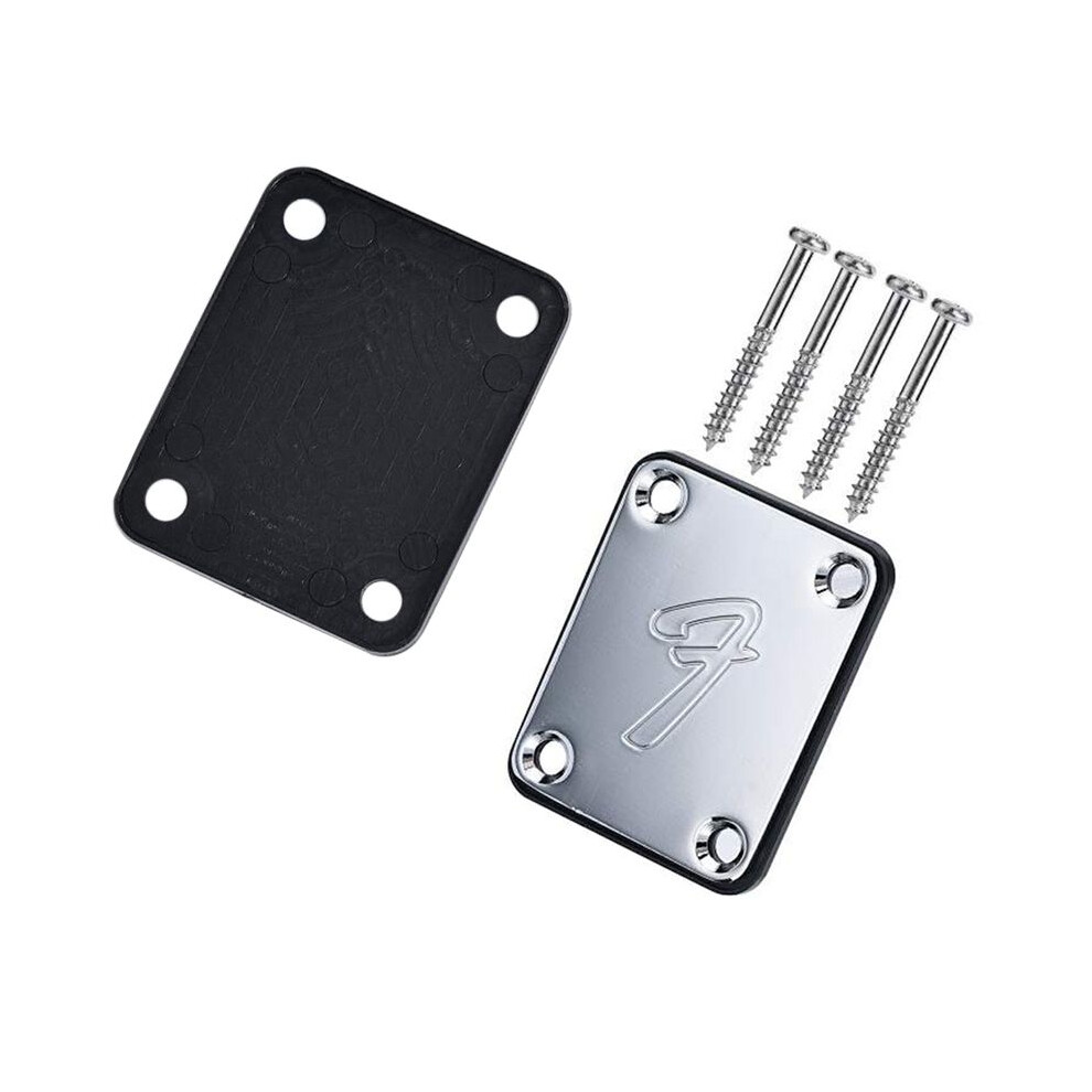 70S 4-Bolt Guitar Neck Plate Neckplate With Screws (Silver) 4712439327776