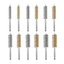 12Pc Wire Bore Brush Bore Cleaning Brush Brush Set Stainless Steel Wire Twisted Brush for Drill Impact Driver in 6 Sizes