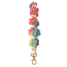 Macrame Nyckelring Handgjord Armbandsnyckelring Handledsband för Nycklar SöT Blomma Nyckelring Nyckelring för MäN och Kvinnor