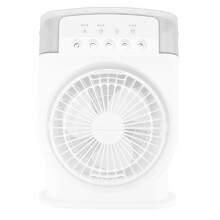 Klimaanlagenventilator, USB-PersöNlicher LuftküHler, -Luftbefeuchter, Nebelventilator mit 7-Farbigen LED-Leuchten, Tragbarer Ventilator, Weiß