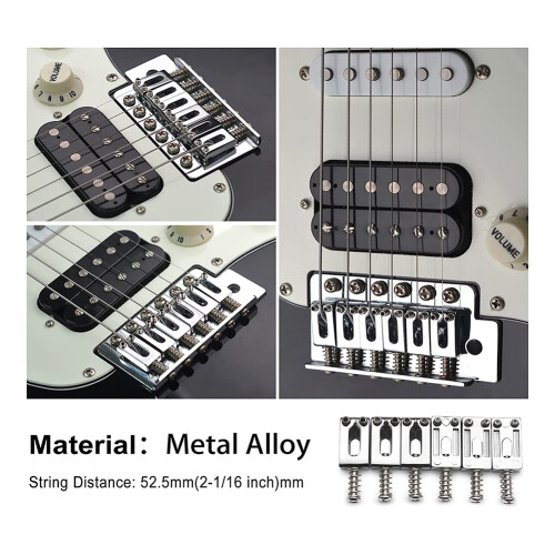10,5 Mm Gitarr Tremolo Bridge Sadlar för  Stratocaster Strat Telecaster Tele Elgitarr TillbehöR, Silver 1