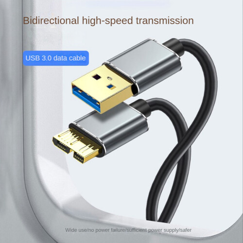 Hard Drive External Cable USB Micro-B HDD Cable Micro-B Data Cable SSD  Cable for Hard Disk Micro-B USB3.0, 0.5M 2