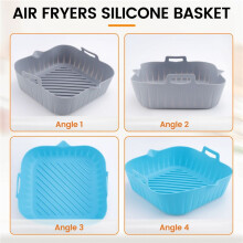 2 Stuks Grote Airfryer Siliconen Voering Pot Herbruikbare Luchtfriteuse Mand Hittebestendige Non-Stick Airfryer Voeringen Matten Kom