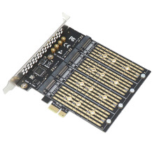 PCIe To NVME Adapter B Key M2 M.2 4 Port NGFF SSD 10 Gbps To PCI Express X1 Adapter PCI-E M.2 Expansion Card Riser