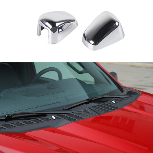 Chrome Front Windshield Wiper Nozzle Decoration Cover Trim For- RAM Durango - 300C 1