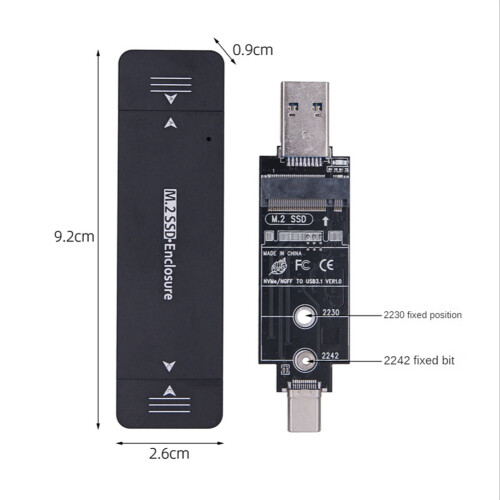 M.2 SSD-Enclosure USB 3.1 Type C Hard Disk Enclosure External Drive Ca 2