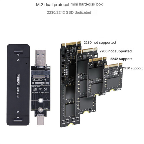 M.2 SSD-Behuizing USB 3.1 Type C Harde Schijfbehuizing Externe Harde Schijfbehuizing voor 2230 2242 voor Windows /Linux 1