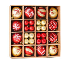 44Pcs Christmas Balls Ornaments for Xmas Christmas Tree - Red & Gold 2 Sizes Christmas Tree Ornaments Balls with Glitter