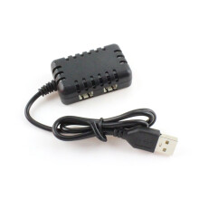2 en 1 7.4V 1000Mah X 2 XH-3P Chargeur USB Rapide pour  144001 124019 12428 284131 K989 K969 XK K130 RC Voiture Avion