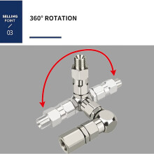 1/4 Z-Type Joint Paint Sprayer Pump Accessory 1/4 (M) X 1/4 inch (F) Z-Swivel 6500PSI Stainless Steel 360 Rotation