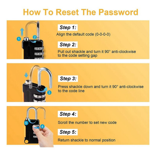 Combination Padlock, 2 Pack Small Waterproof Padlocks for School Gym Locker, Gate, Shed, 4 Digit Code Security Locks