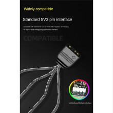 COOLMOON 5V 3Pin auf ARGB Adapter Controller HUB Computer LüFter LED Beleuchtung RGB Steuerkabel