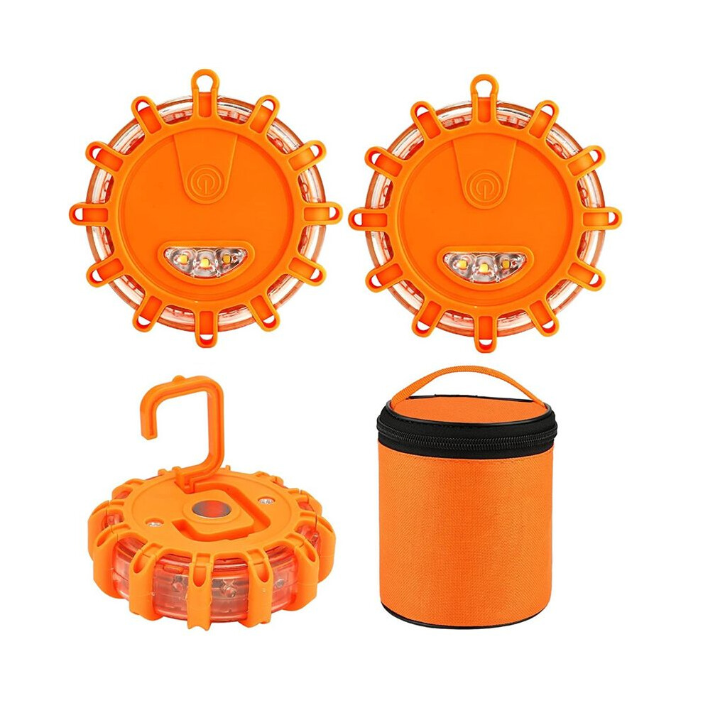3 Pack Led Road Flares Emergency Lights Roadside Warning Safety Disc Beacon Flashing Flare Kit,Round 6033533232666