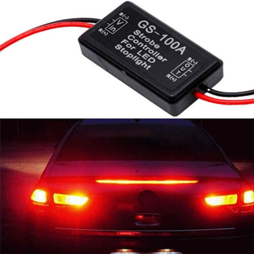 GS-100A Brake Light Flasher Module,  12-24V 2A 24W High Brake Controller Tail Lamp Safety Prompt Controller 4Pcs 1