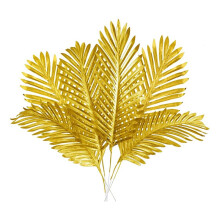 8 Pcs Artificial Gold Leaves Realistic Golden Plants Leaf Gold Tropical Leaf Faux Gold Leaves Decoration