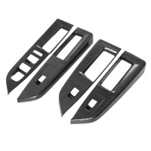 Car Carbon Fiber Window Glass Lift Button Trim Cover Door Armrest Panel for 8 MK8 2020 2021