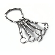 Fashion Personality Punk Skeleton Hand Bone Versatile Five-Finger Bracelet Adjustable All-In-One Chain