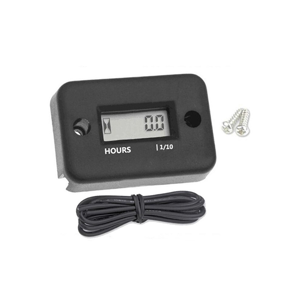 Waterproof Lcd Display Digital Hour Meter Inductive Timer For Bike Motorcycle Atv Snowmobile Engine, Black 6033906298237