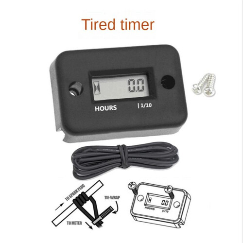 Waterproof LCD Display Digital Hour Meter Inductive Timer for Bike Motorcycle ATV Snowmobile Engine, Black 2