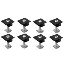 8Er-Pack Mittelklemme 30 Mm Schwarz T-FöRmige Mittelklemme Photovoltaik Verstellbare Solarpanel-Mittelklemme für Solarpanel