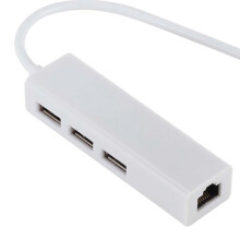 TYP TILL USB2.0 100 GbE NäTverkskort Hub Lan Rj45 Ethernet NäTverksadapter 3 Portar USB 2.0