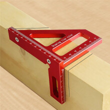 Woodworking Square Protractor Aluminum Alloy Miter Triangle Ruler Layout Measuring Tool for Engineer Carpenter -Red