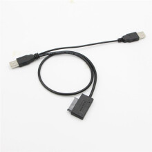 USB2.0 to 6+7 13Pin Slimline Slim Cable with External USB 2.0 Power Supply for Laptop CD-ROM DVD-ROM ODD Adapter