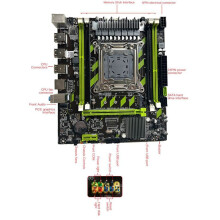 X79G Motherboard+ Cable+Bezel LGA2011 4XDDR3 RECC Slot M.2 NVME PCI-E X16 6XUSB2.0 SATA3.0 Server Game Motherboard