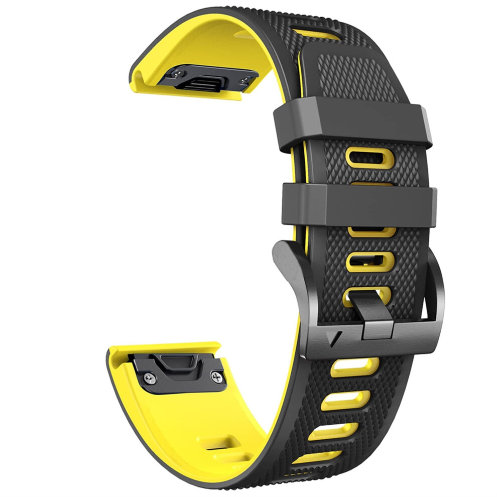 26Mm Silicone Smartwatch Strap Red Black Replacement Band For Garmin Fenix 6X 5X Coros Vertix 2 Black,Red 9455672043298