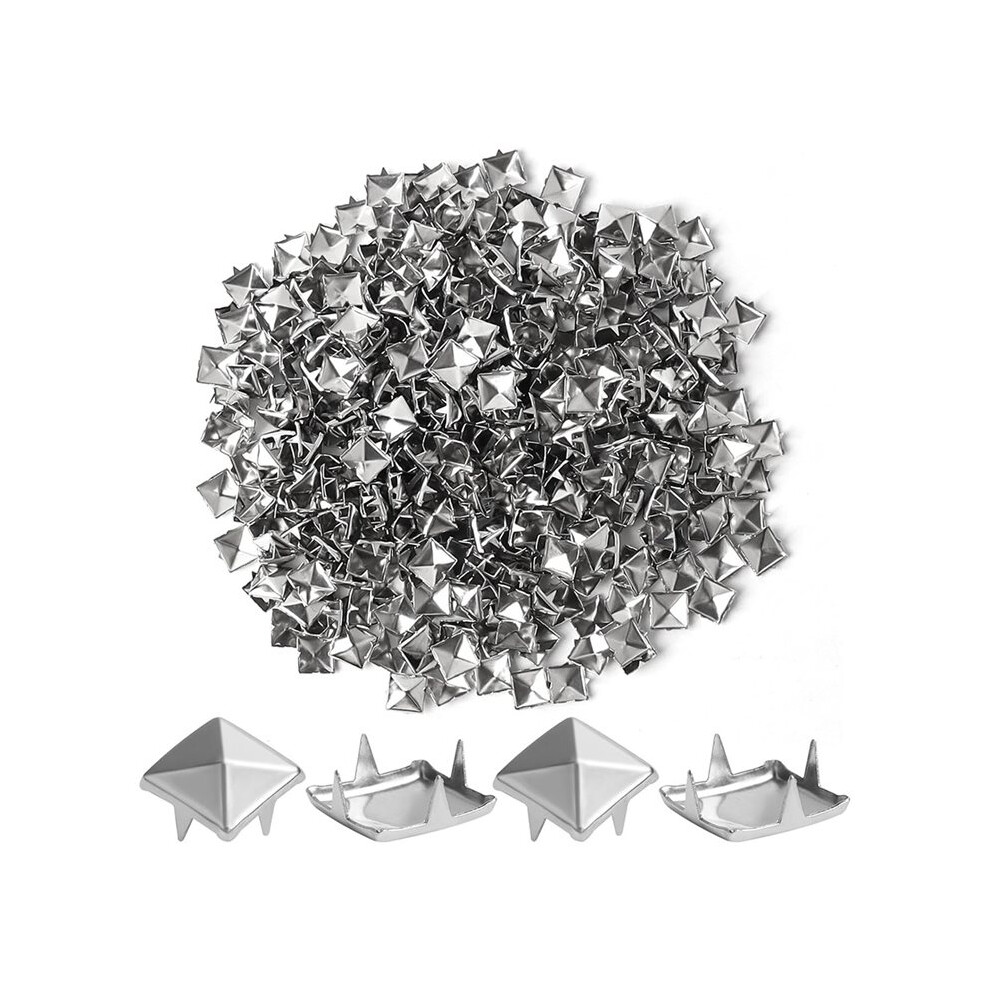 1000 Pieces 10Mm Silver Studs For Clothing Four-Jaw Square Spikes For Crafts Punk Metal Spike Studs For Leather Jacket 6033509197852