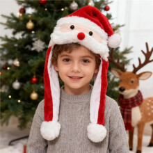 Ear Moving Hat Kids Christmas Plush Headwear Cute Ear Moving Jumping Hat for Kids Boys Girls Cosplay Enthusiasts C