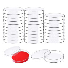 30 Stuks Plastic Petrischaal met Deksel, 90 X 15 mm Bio-Onderzoek Steriele Petrischaal, Kweekschalen voor Schoolwetenschappen