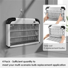 4-Pack Ersättningslampor för Insektsdödare, 10 W för 20 W Inomhus, BL T8 F10W 13-Tums Ljusrör för Aspectek, Liba
