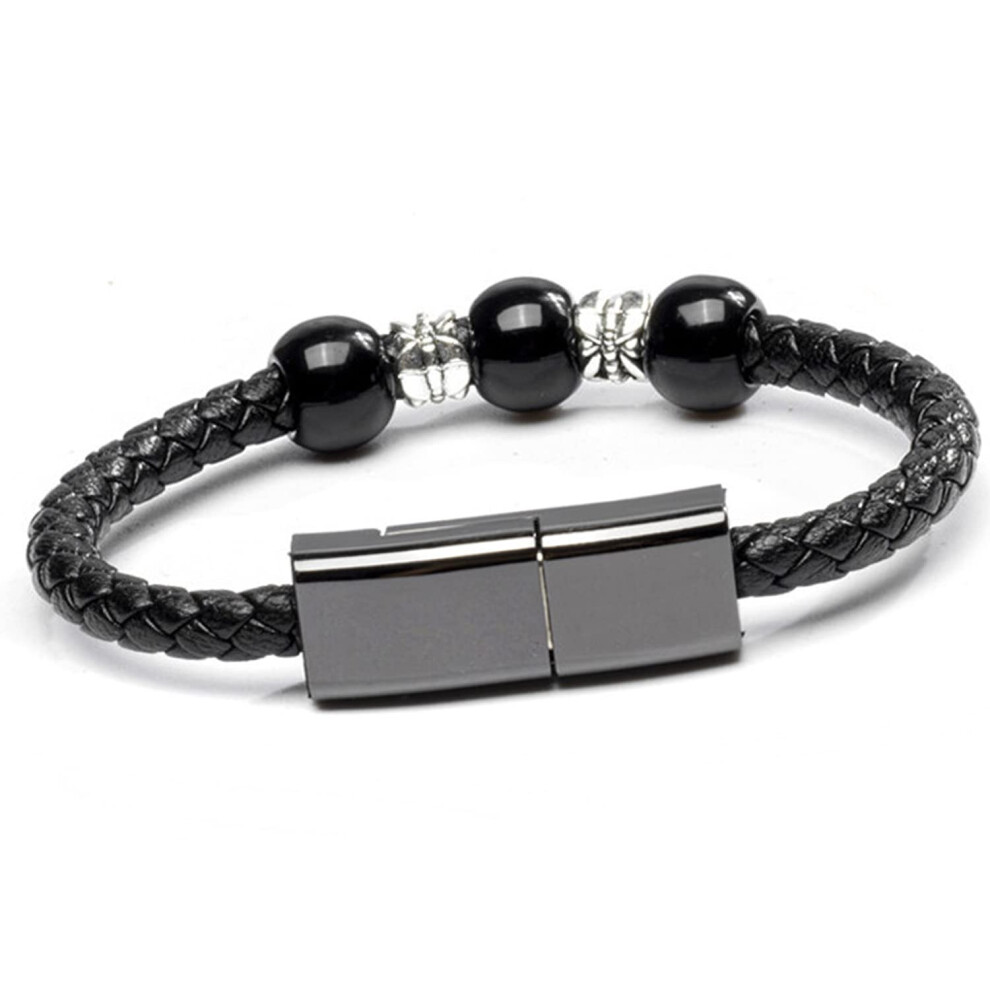 Bracelet Charging Cable Wearable Usb C Charger Durable Braided Leather Travel Wristband 9174973167778